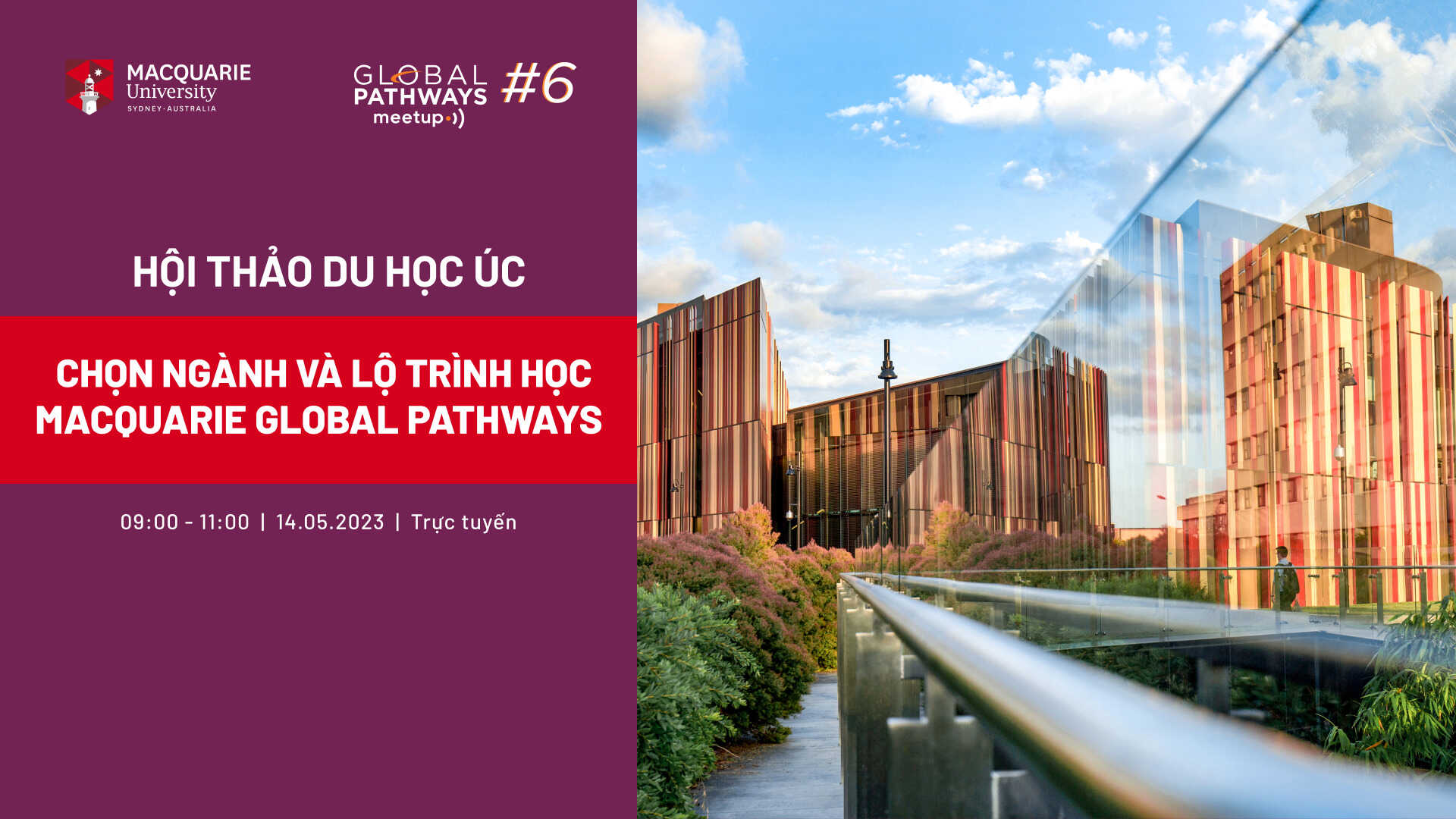 Banner chọn ngành và lộ trình học Macquarie Global Pathways