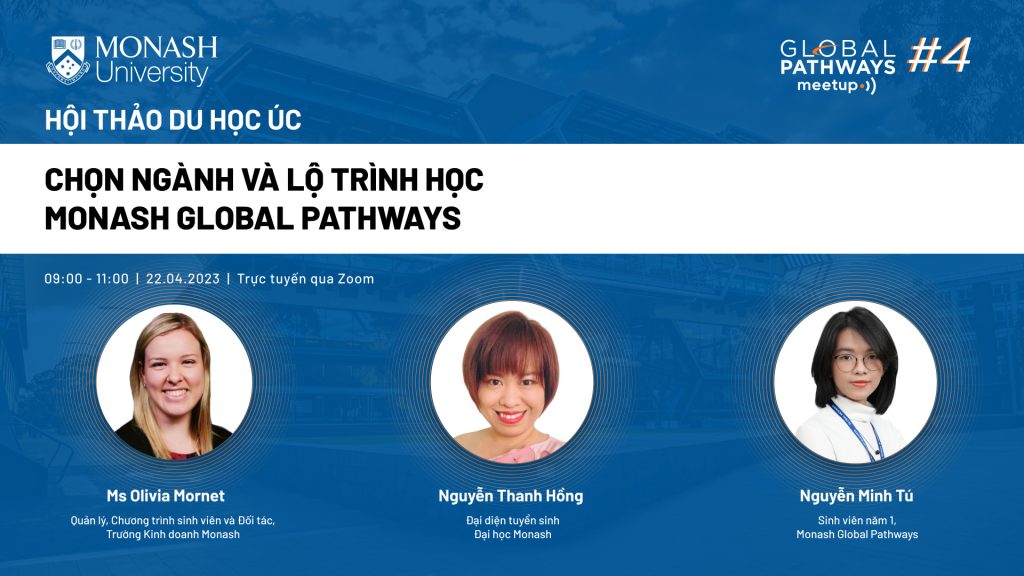Banner khách mời hội thảo Chọn ngành và lộ trình học Monash Global Pathways